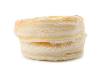 Delicious fresh puff pastry isolated on white