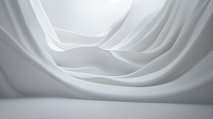 Abstract Architecture Background. White Circular Building.3d Rendering