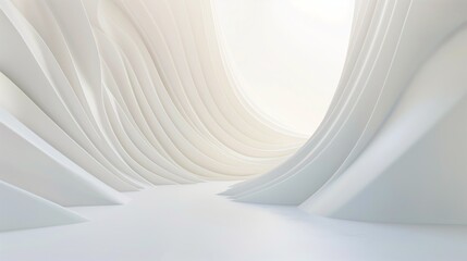 Abstract Architecture Background. White Circular Building.3d Rendering