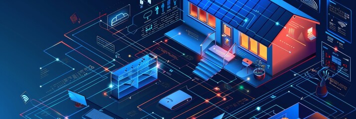 Obraz premium Discover the ultimate in home automation: AI augmented reality smart home