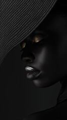 Beautiful black woman with perfect skin