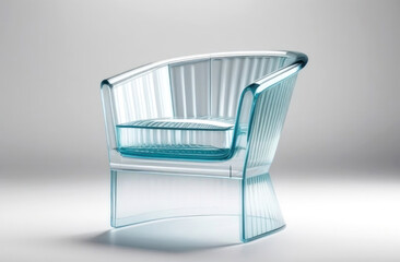 Futuristic and sleek glass chair design, blending modern aesthetics and functionality.