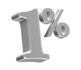 1 Percent Silver Number 3D