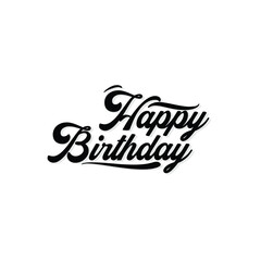 Happy Birthday Hand drawn text phrase Vector Template
