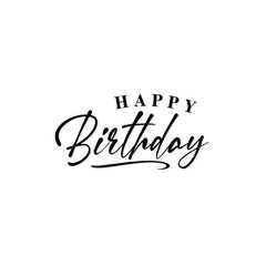 Happy Birthday Hand drawn text phrase Vector Template