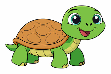 Cute turtle cartoon vector illustration 
