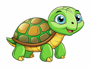 Cute turtle cartoon vector illustration 
