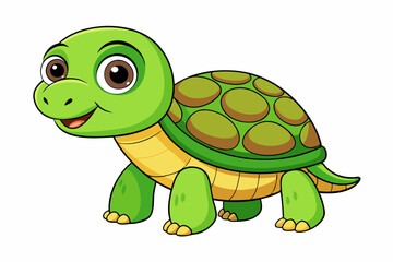 Cute turtle cartoon vector illustration 
