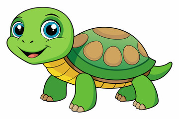 Cute turtle cartoon vector illustration 
