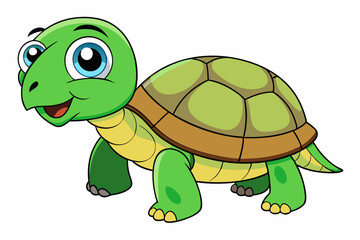 Cute turtle cartoon vector illustration 
