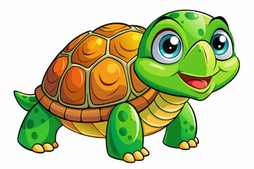 Cute turtle cartoon vector illustration 
