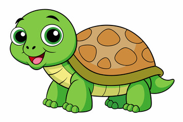 Cute turtle cartoon vector illustration 
