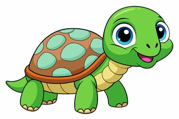 Cute turtle cartoon vector illustration 
