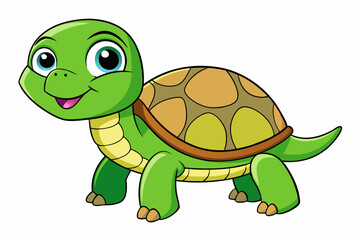 Cute turtle cartoon vector illustration 
