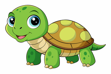 Cute turtle cartoon vector illustration 
