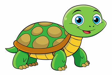 Cute turtle cartoon vector illustration 
