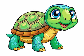Cute turtle cartoon vector illustration 
