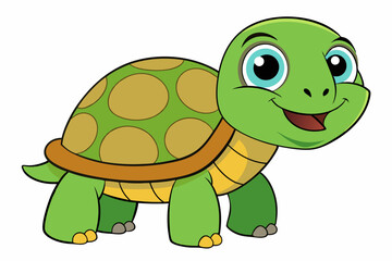 Cute turtle cartoon vector illustration 
