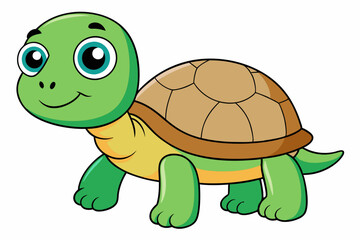Cute turtle cartoon vector illustration 
