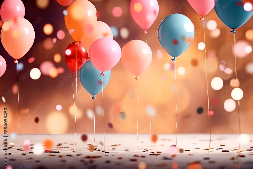 Poster a bunch of colorful balloons are floating in the air, creating a festive and joyful atmosphere. the 
