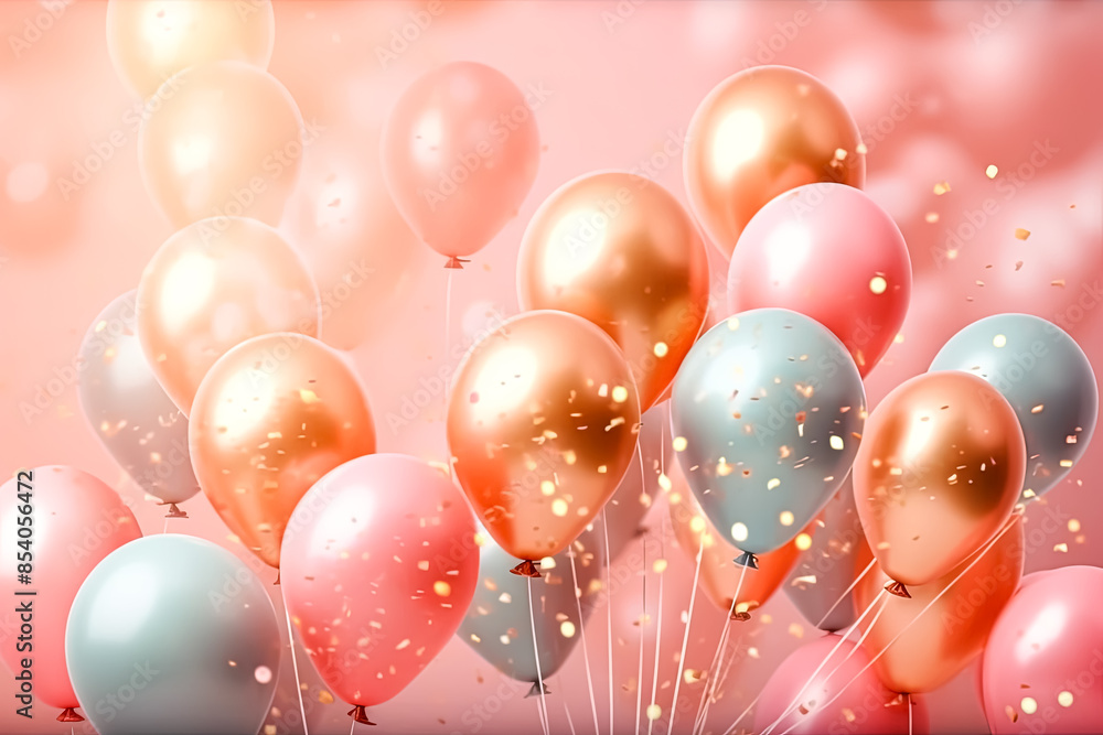 Poster a bunch of colorful balloons are floating in the air, creating a festive and joyful atmosphere. the 