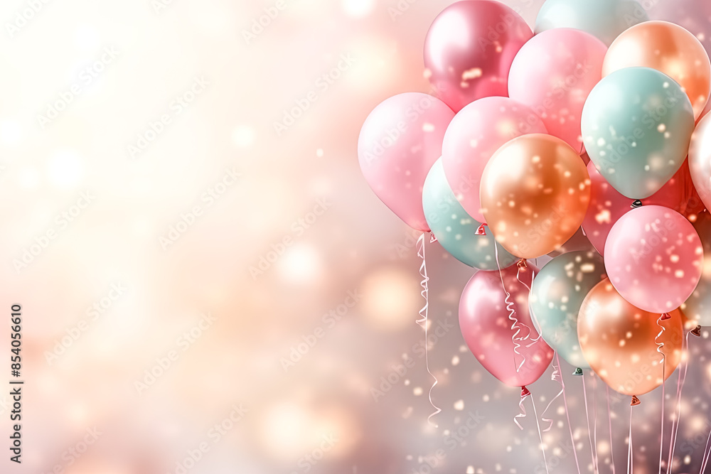 Poster a bunch of colorful balloons are floating in the air, creating a festive and joyful atmosphere. the 