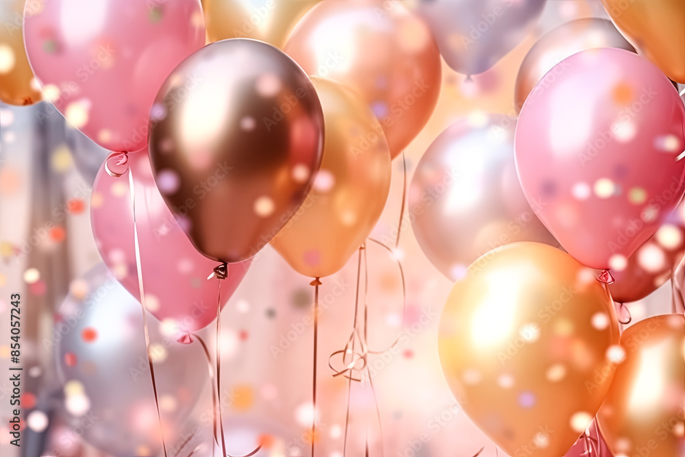 Poster a bunch of colorful balloons are floating in the air, creating a festive and joyful atmosphere. the 