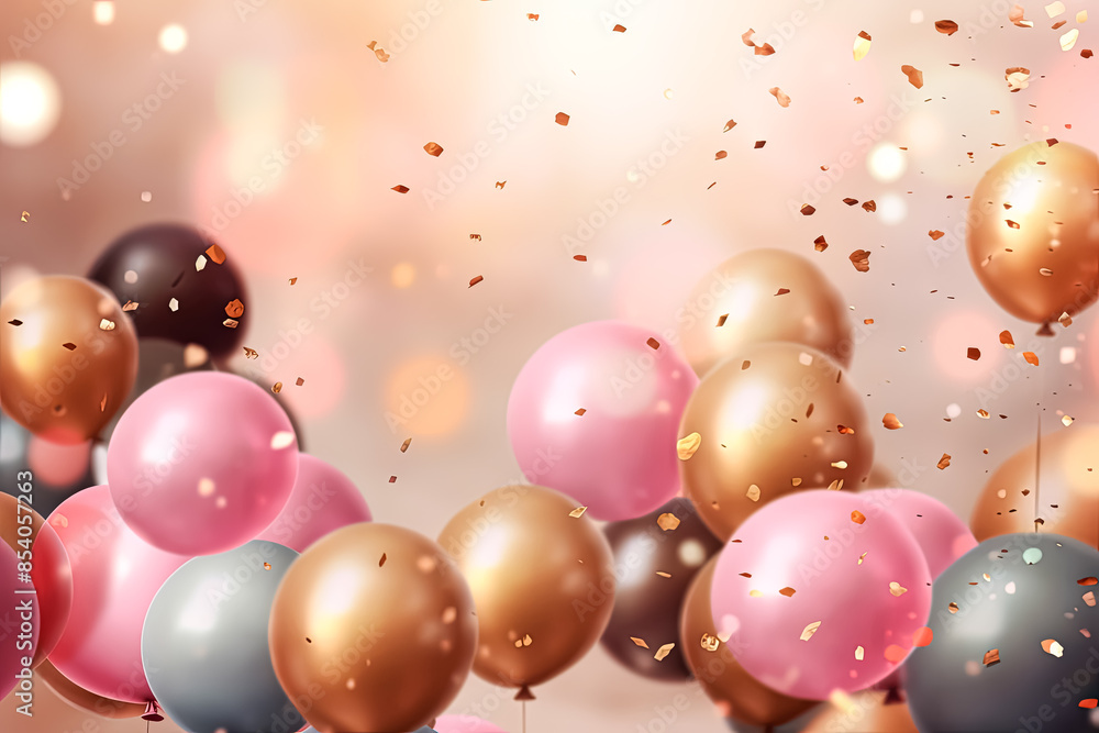Poster a bunch of colorful balloons are floating in the air, creating a festive and joyful atmosphere. the 