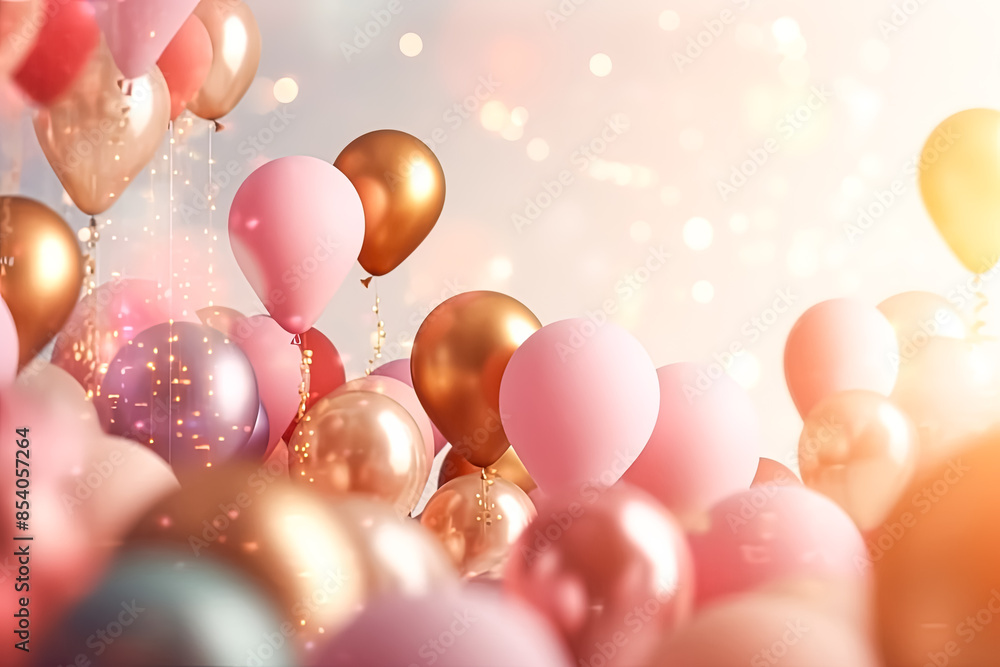 Poster a bunch of colorful balloons are floating in the air, creating a festive and joyful atmosphere. the 