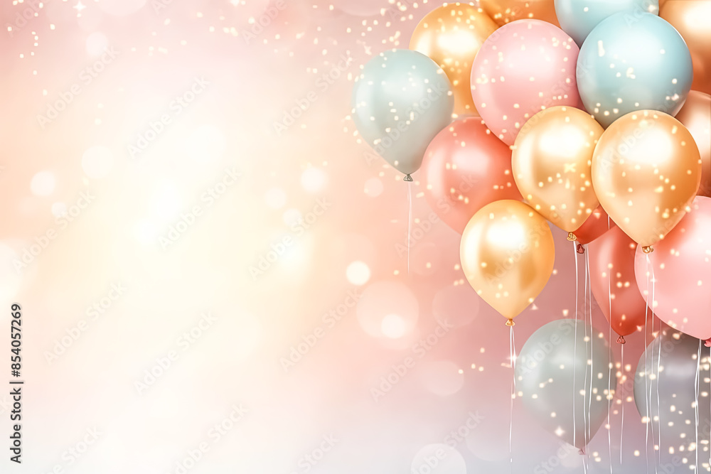 Poster a bunch of colorful balloons are floating in the air, creating a festive and joyful atmosphere. the 