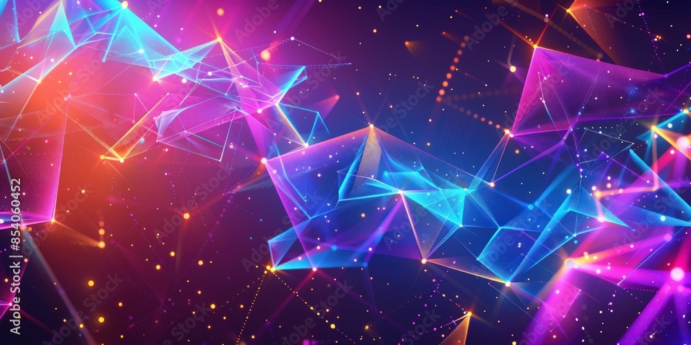 Aufkleber a colorful abstract image with many lines and dots. generate ai image