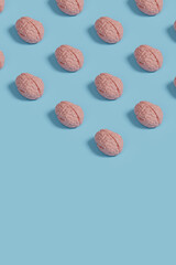 Human brain isometric background. 3d illustration.