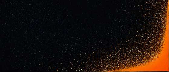  Dark noisy grainy poster background, orange black abstract glowing shape, header cover backdrop design noise texture banner, copy space 