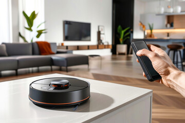 Robotic vacuum cleaner controlled by smartphone