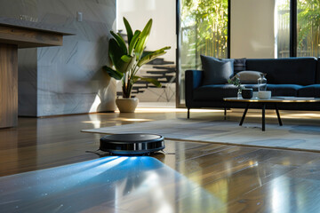 Robotic vacuum cleaner with light trail mapping