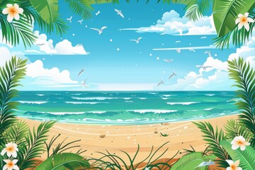 Obraz premium Summer Background illustration created with Generative AI