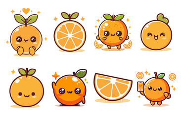 Radiant Citrus Silhouette: Orange Vector on Pristine White Canvas