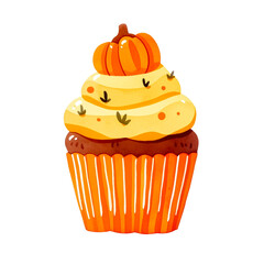 Watercolor Halloween cupcake transparent PNG