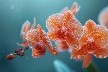 Orchid Flowers in Rain