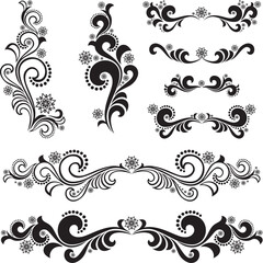 Collection of Christmas design elements isolated on White background. Vector illustration 