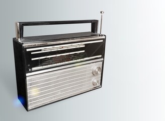 Retro old radio set on the desk