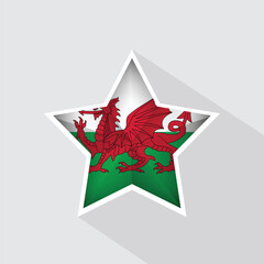 Wales Flag Star Shape Icon