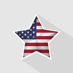 USA Flag Star Shape Icon