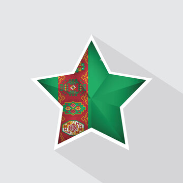recommend clip art: Turkmenistan Flag Star Shape Icon