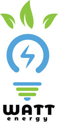 Vector watt energy logo design template