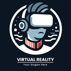 Male avatar with VR headset, perfect for tech and digital branding