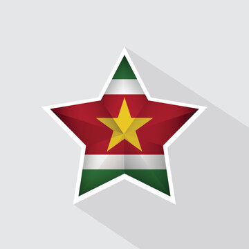 recommend clip art: Suriname Flag Star Shape Icon
