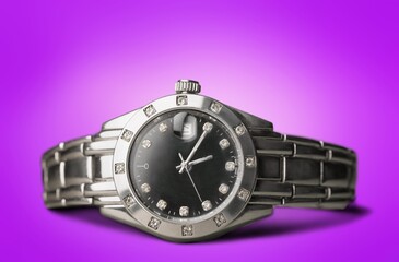 Modern stylish Luxury watch on background
