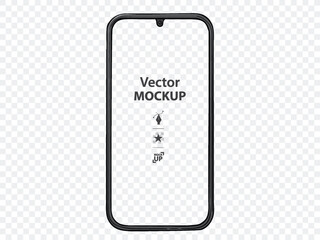Mobile Phone Screen Vector Drawing Illustration with Transparent Background. Hand-drawn smartphone mockup.