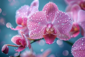 Orchid Flower with Dew Drops
